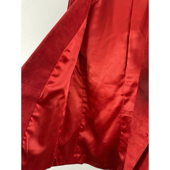 Patricia Wolf Pig Suede Red Leather Jacket Fringe Beads Western Cowgirl DEFECTS - Picture 10 of 16